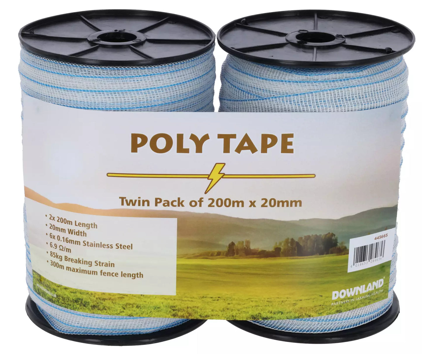 Downland Poly Tape 20mm - 200m Twin Pack