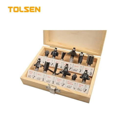 Tolsen 12PCS CARBIDE ROUTER BITS SET