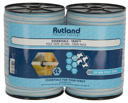 Rutland Essentials Tape 20mm 200m Twin Pack Poly Tape