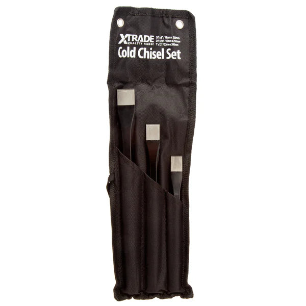 XTrade 3 Piece Cold Chisel Set 5/8" (16mm) 3/4" (19mm) 1" (25mm)