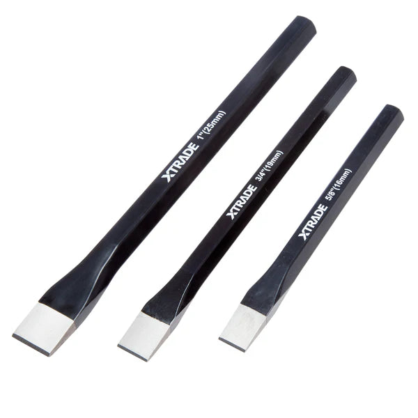 XTrade 3 Piece Cold Chisel Set 5/8" (16mm) 3/4" (19mm) 1" (25mm)