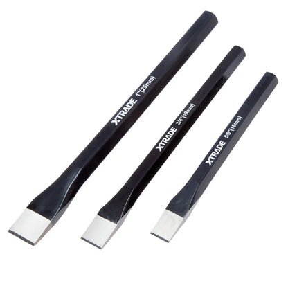 XTrade 3 Piece Cold Chisel Set 5/8" (16mm) 3/4" (19mm) 1" (25mm)