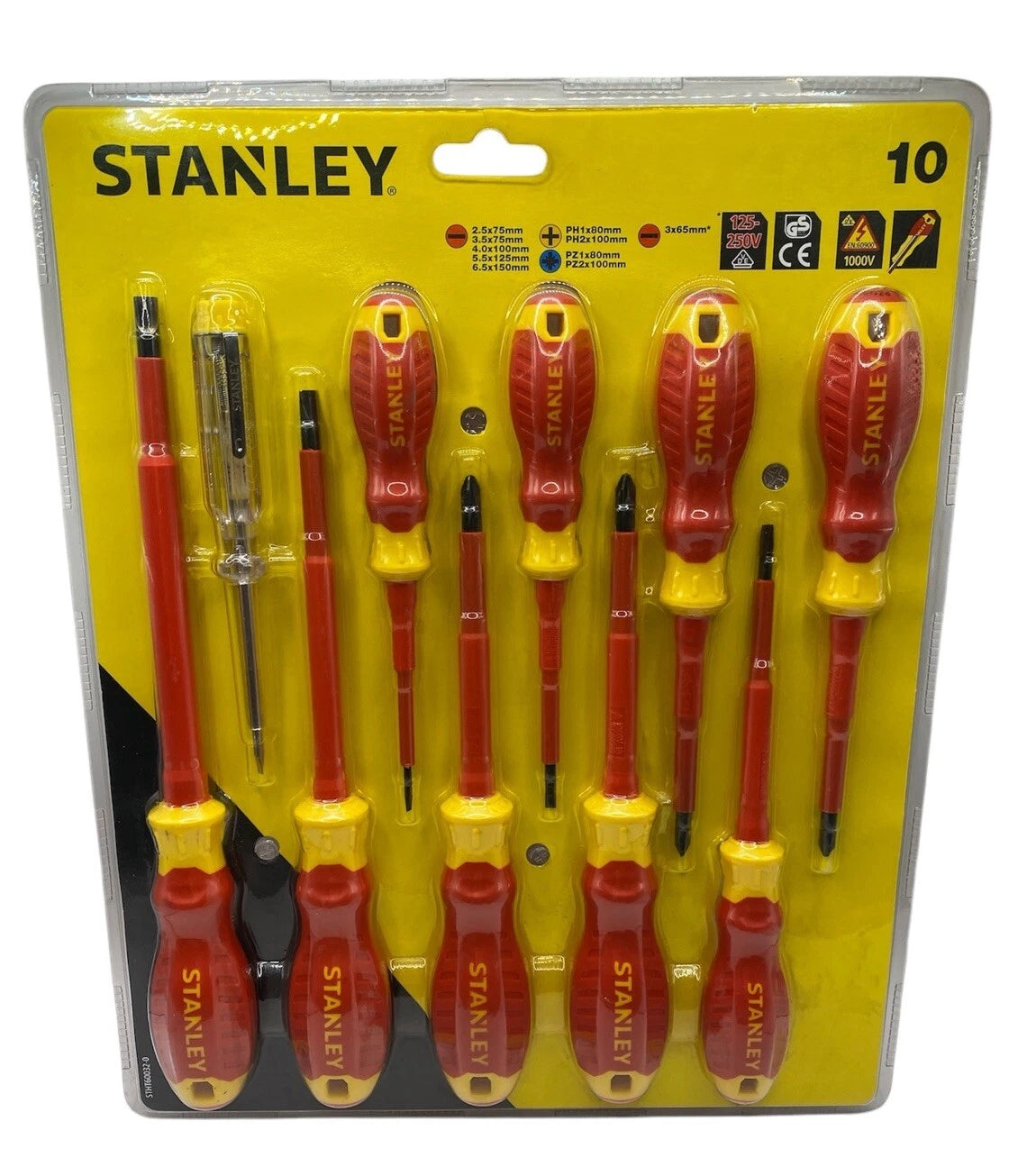 STANLEY Insulated Screwdriver Set, 10 Piece VDE