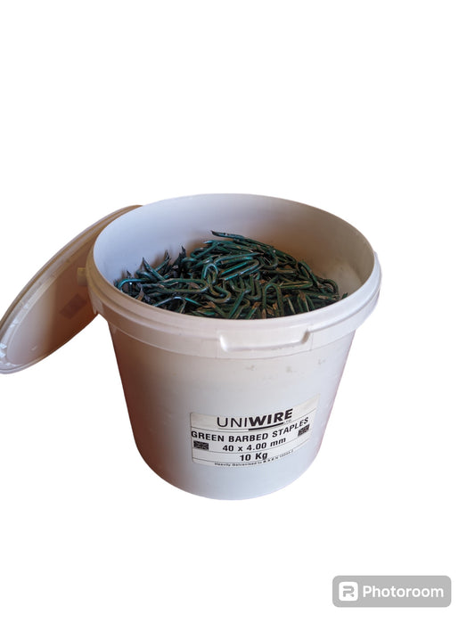 Barbed Wire Fencing Staples - Green